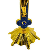 Ornate Metal Standing Crucifix Pearl Motif 8" Blue (Crucifijo de Metal 8" Azul)