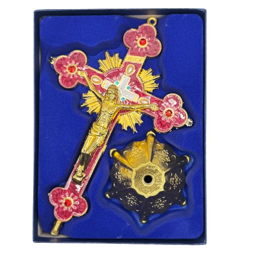pink enamel cross | Shop Cosmic Healing