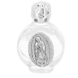 Our Lady of Guadalupe Glass Holy Water Bottle Empty- Silver (Botella Virgen de Guadalupe) Blessing • Protection • Purification