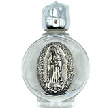 Our Lady of Guadalupe Glass Holy Water Bottle Empty- Silver (Botella Virgen de Guadalupe) Blessing • Protection • Purification