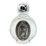 Our Lady of Guadalupe Glass Holy Water Bottle Empty- Silver (Botella Virgen de Guadalupe) Blessing • Protection • Purification