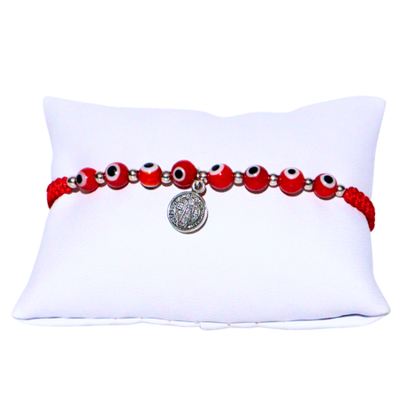 Red Evil Eye & Saint Benedict Bracelet for Children