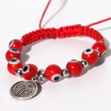 Red Evil Eye & Saint Benedict Bracelet for Children
