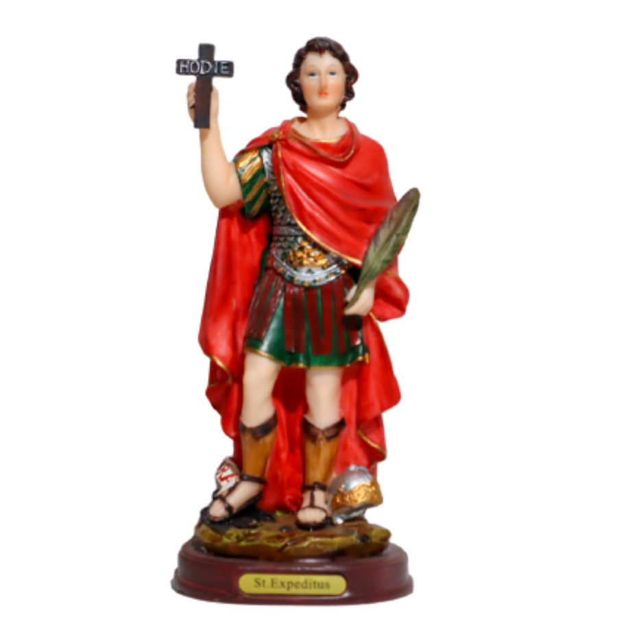 Saint Expedite (San Expedito) Blessed Statue 9" For Shop Keepers, Immediate Assistance, end bad habits, good luck, etc.