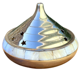 Temple Burner w/ Mother of Pearl 4"D for resin incense