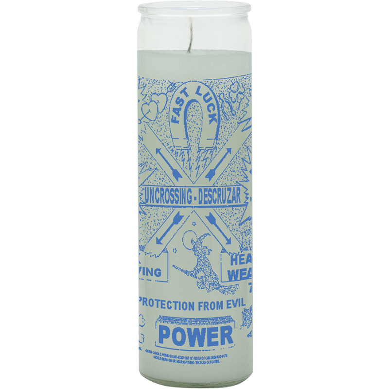 Uncrossing Protection from Evil 7 Day Candle White (Veladora Descruzar Blanco)- To remove all types of hexes, curses & crossed conditions