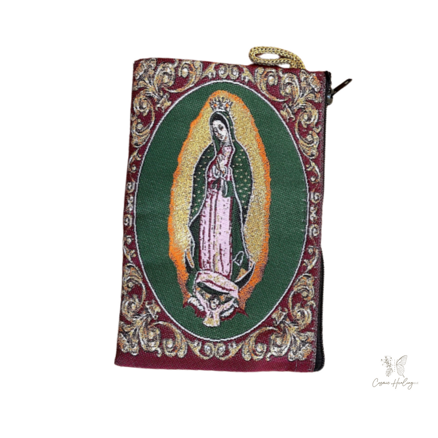 Woven Our Lady of Guadalupe Rosary Pouch