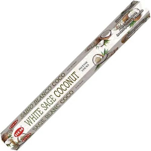 White Sage Coconut HEM Incense 20 Sticks | Shop Cosmic Healing
