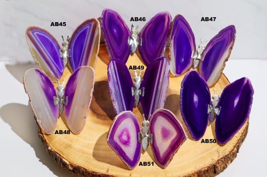 Agate Geode Slice Butterfly Gemstone - Shop Cosmic Healing