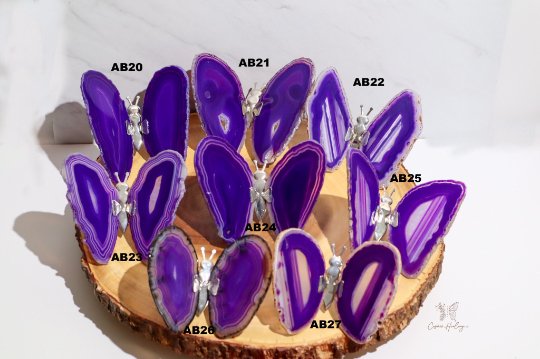 Agate Geode Slice Butterfly Gemstone - Shop Cosmic Healing