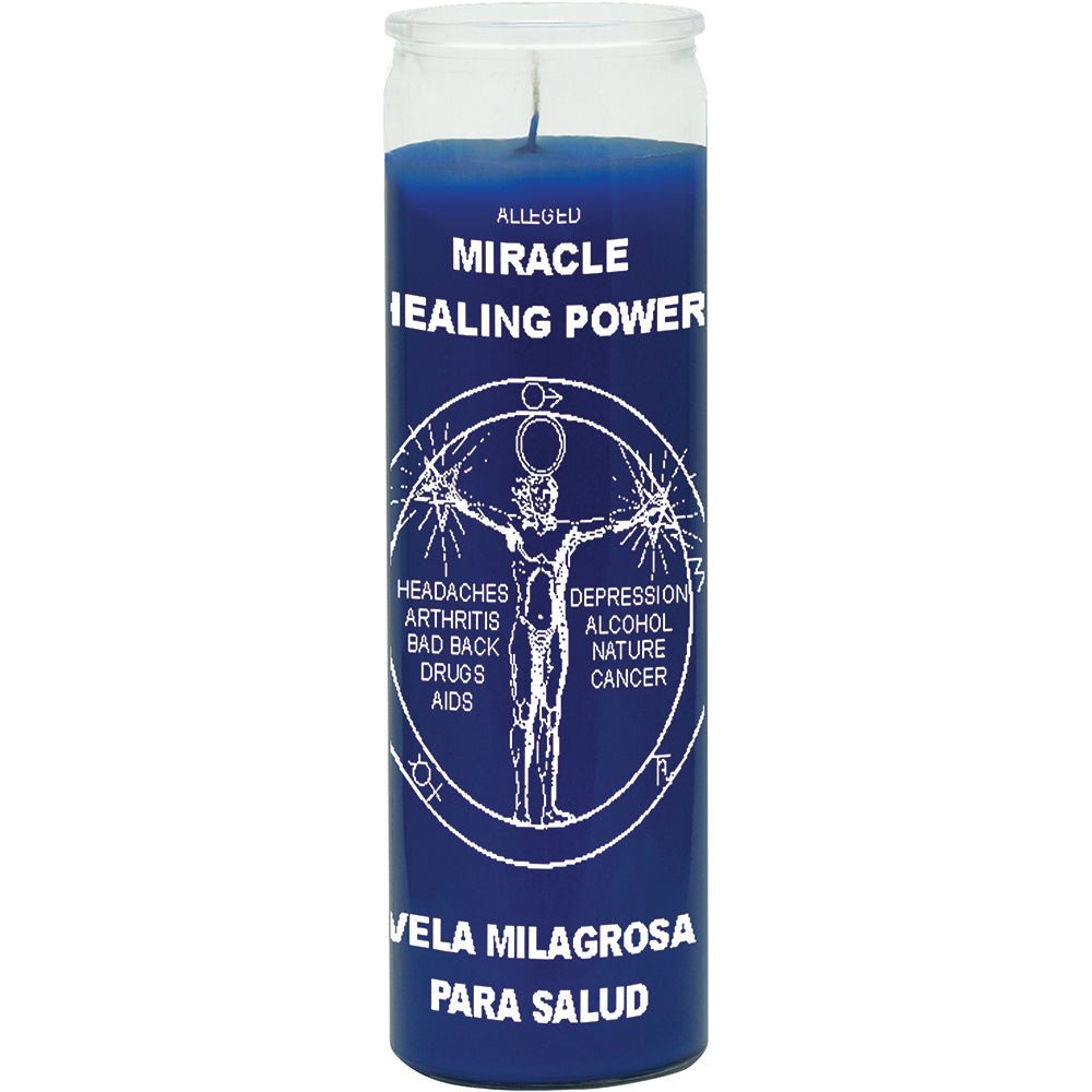Alleged Miracle Healing Candle (Vela Milagrosa Para Salud)- Blue to bring powerful healing of the body and spirit, to give you spiritual strength - Shop Cosmic Healing