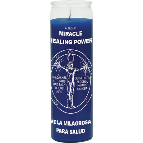 Alleged Miracle Healing Candle (Vela Milagrosa Para Salud)- Blue to bring powerful healing of the body and spirit, to give you spiritual strength 