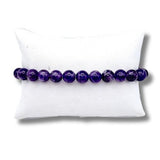 Amethyst Extra 8mm Bead Bracelet for mood balancing, stress relief, dissolves negativity - Shop Cosmic Healing