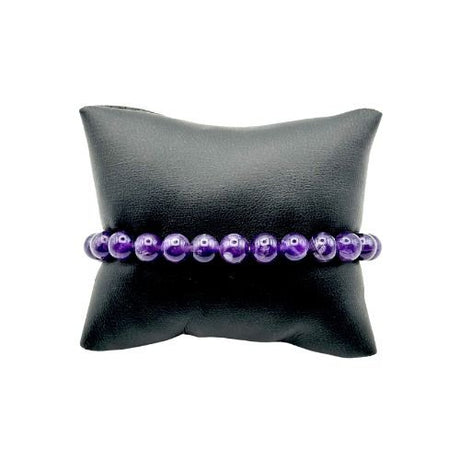 Amethyst Extra 8mm Bead Bracelet for mood balancing, stress relief, dissolves negativity - Shop Cosmic Healing