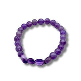 Amethyst Extra 8mm Bead Bracelet for mood balancing, stress relief, dissolves negativity - Shop Cosmic Healing