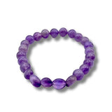 Amethyst Extra 8mm Bead Bracelet for mood balancing, stress relief, dissolves negativity - Shop Cosmic Healing