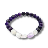 Amethyst Extra 8mm Bead Bracelet for mood balancing, stress relief, dissolves negativity - Shop Cosmic Healing