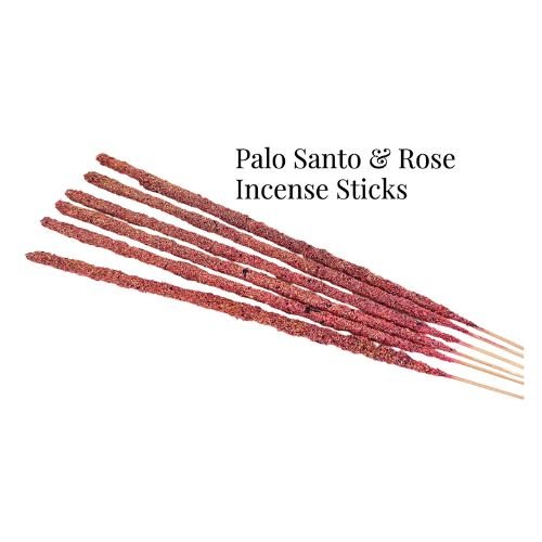 Artisan Palo Santo & Roses Resin Sticks (6 sticks pack) for purging negativity, refreshing your relationship, attract love - Shop Cosmic Healing