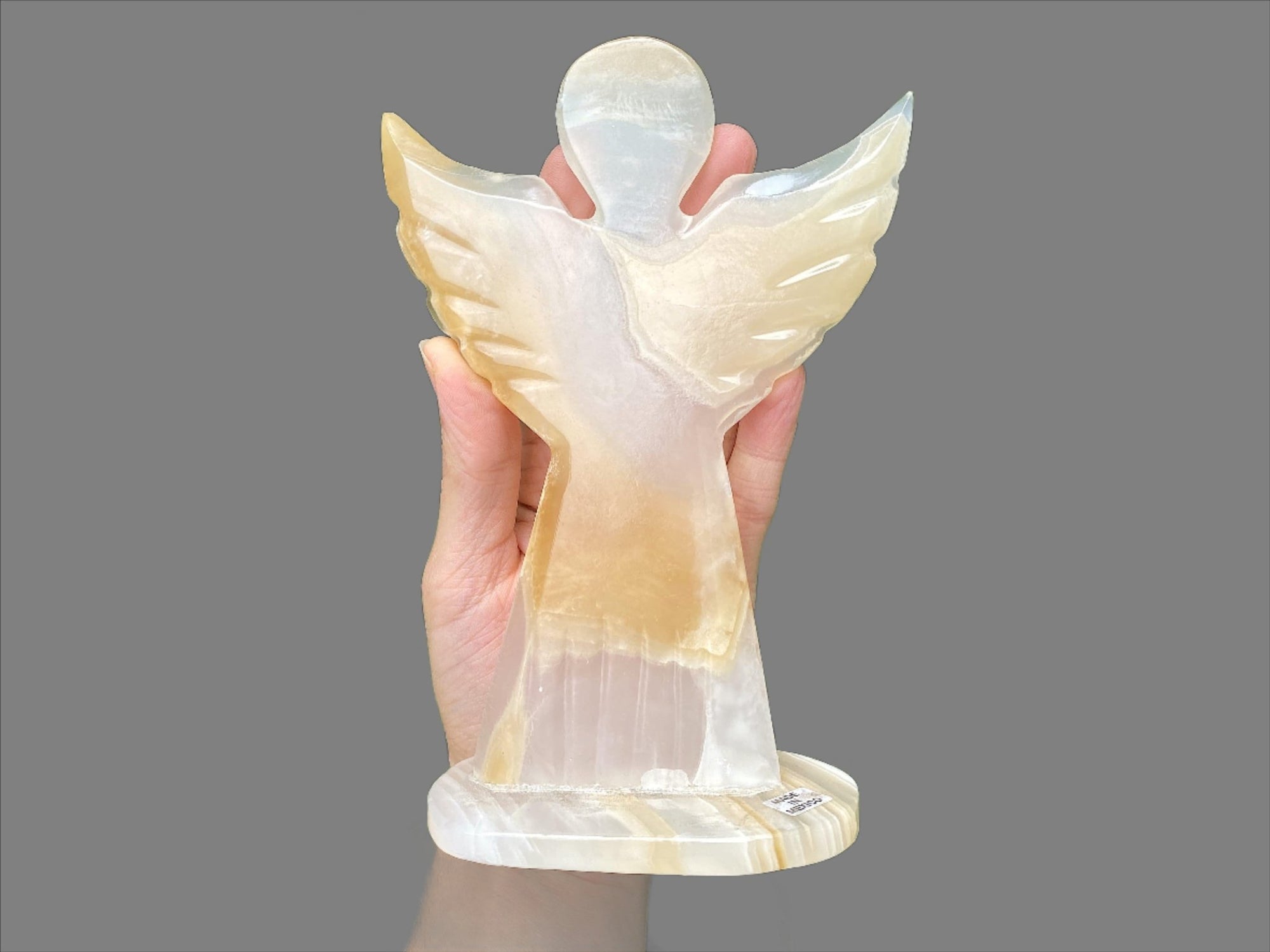 Banded Calcite Crystal Angel With Open Wings 7" - Shop Cosmic Healing