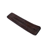 5-Inch black carved wood boat incense burner