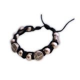 Black Macrame Saint Benedict Medal Cord Bracelet  - Shop Cosmic Healing