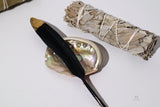 Black Pheasant Feather w/ Golden Tip 5-6" - Shop Cosmic Healing