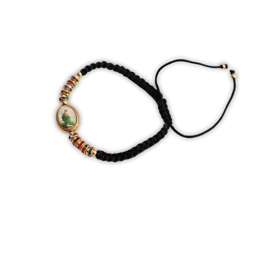 Black Saint Jude Thaddeus Thread Bracelet - Shop Cosmic Healing