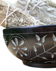 Black Soap Stone Carved Bowl 3.75'' x 4'' x 4''H - Shop Cosmic Healing