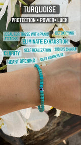 BLESSED 4mm Turquoise Bracelet to Ward off Evil Eye - Shop Cosmic Healing