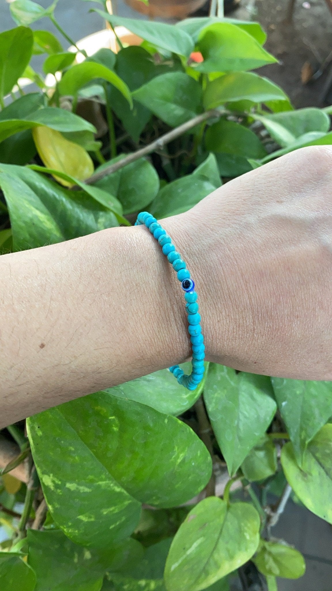 BLESSED 4mm Turquoise Bracelet to Ward off Evil Eye - Shop Cosmic Healing