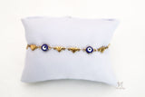 Blue Evil Eye Charm Bracelet with Hearts - Shop Cosmic Healing