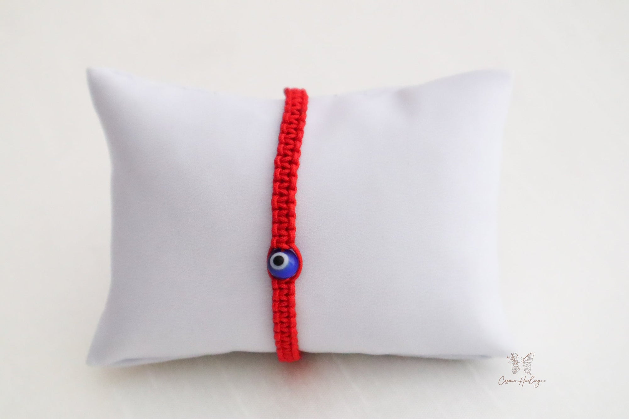 Blue Evil Eye Charm Red Thread Bracelet- Children's - Shop Cosmic Healing