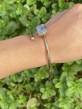 Blue Kyanite Irregular Slab Open Cuff Bangle - Shop Cosmic Healing