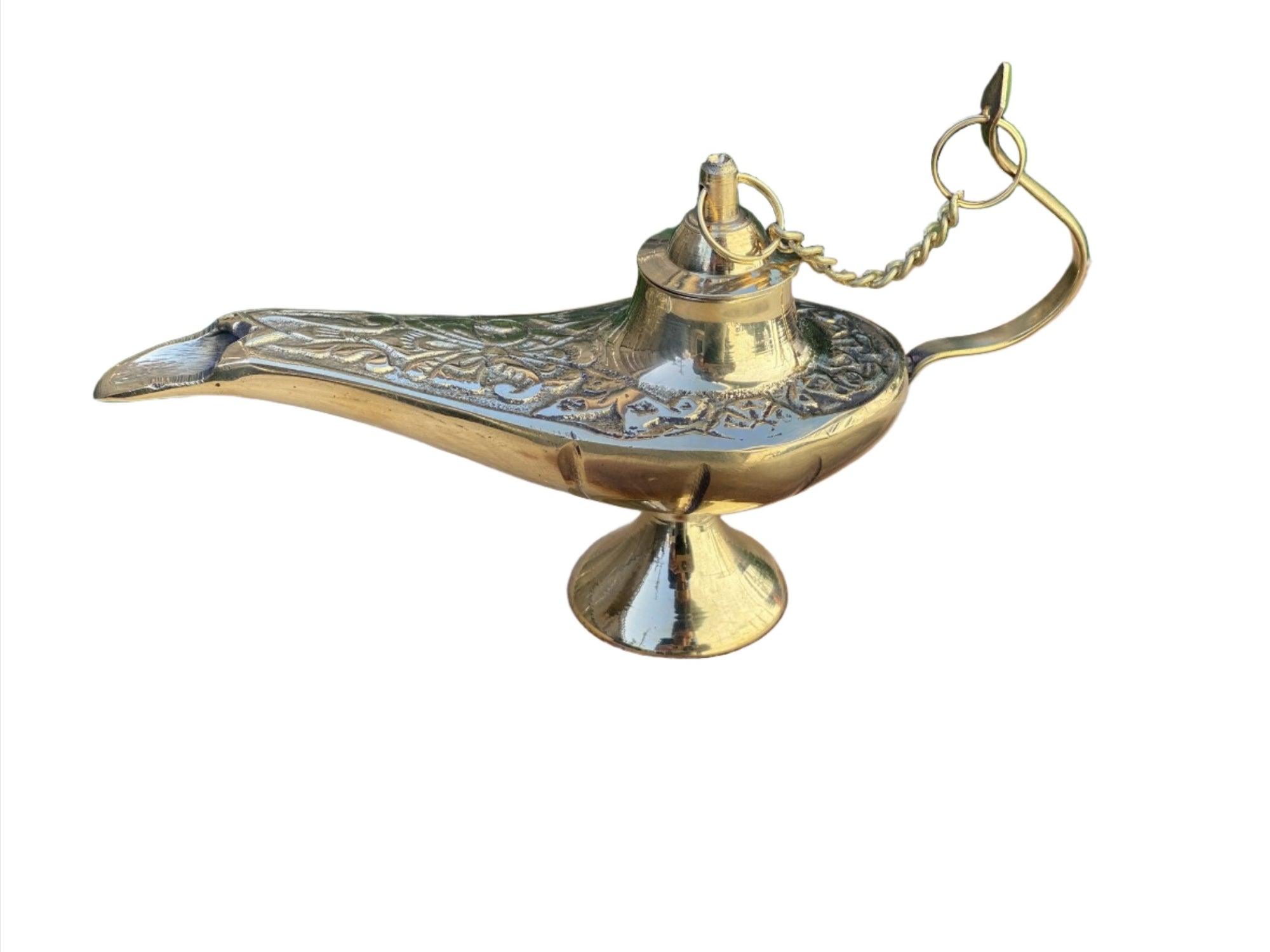 Brass Aladdin Lamp 6"L (Genie Lamp) For Incense Cone Burner - Shop Cosmic Healing
