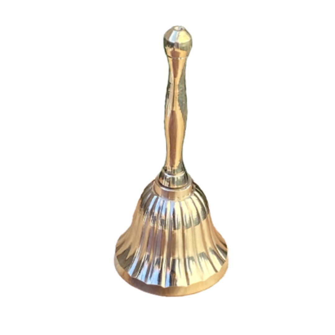 Brass Bell with scalloped outer bell 4” - Shop Cosmic Healing