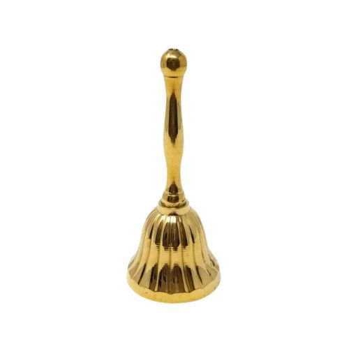 Brass Bell with scalloped outer bell 4” for new beginnings, clarity, and confidence - Shop Cosmic Healing