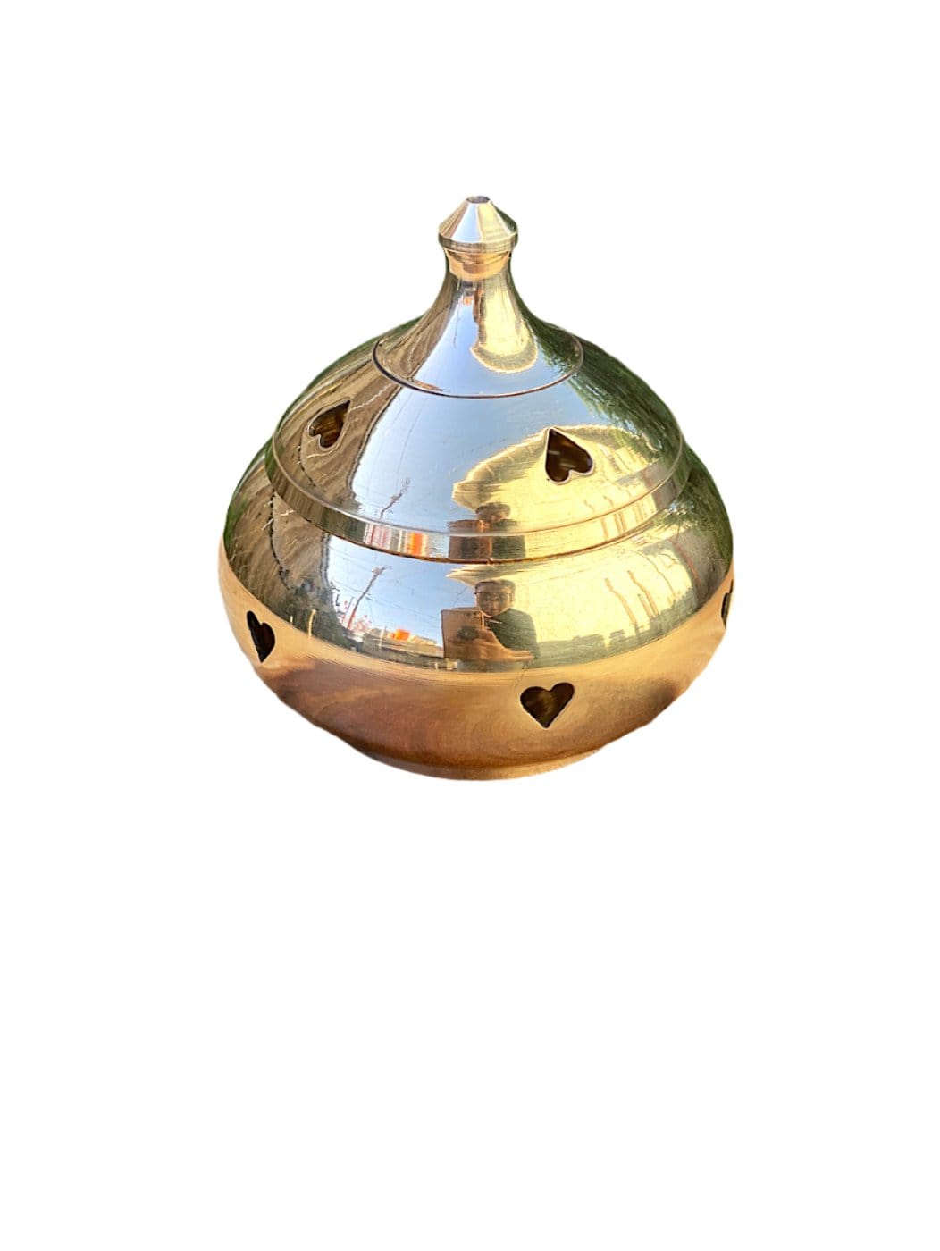 Brass Incense Burner with Hearts 3" - Shop Cosmic Healing