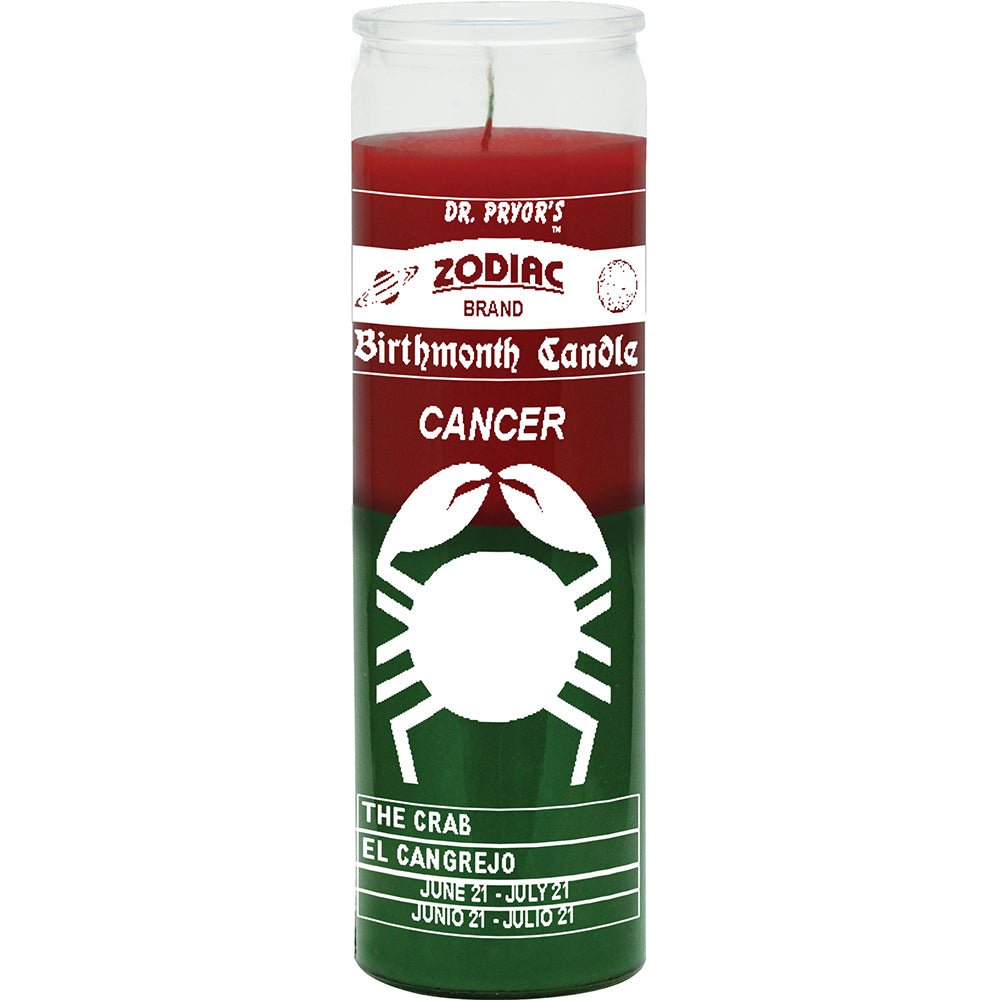 Cancer Horoscope Candle Red/Green, For greater reflection and security - Shop Cosmic Healing