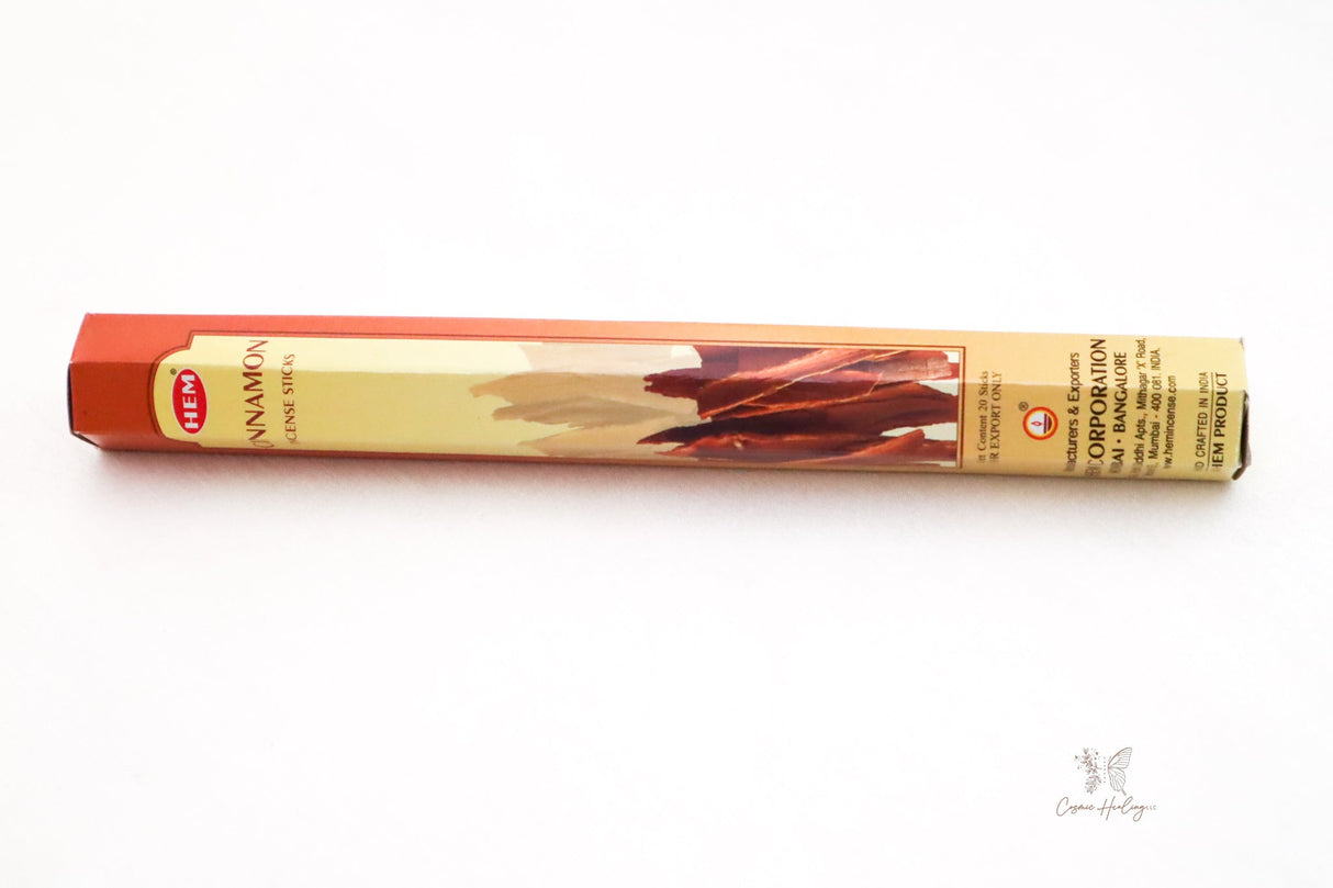 Cinnamon incense 20 sticks - hem (incienso canela) for money drawing, luck, and love