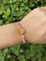 Citrine Quartz Wire Wrapped Open Cuff Bracelet - Shop Cosmic Healing