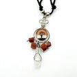 Clear Quartz & Red Goldstone Wire - Wrapped Tree of Life Pendant - Shop Cosmic Healing