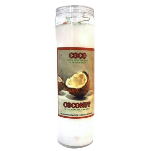 Coconut Cocktail Candle (Veladora de Coco Preparada) for happiness, protection, purification, prosperity, protection, love, & health - Shop Cosmic Healing
