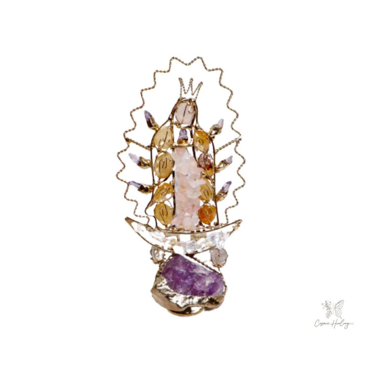 Crystal Virgen de Guadalupe Figure