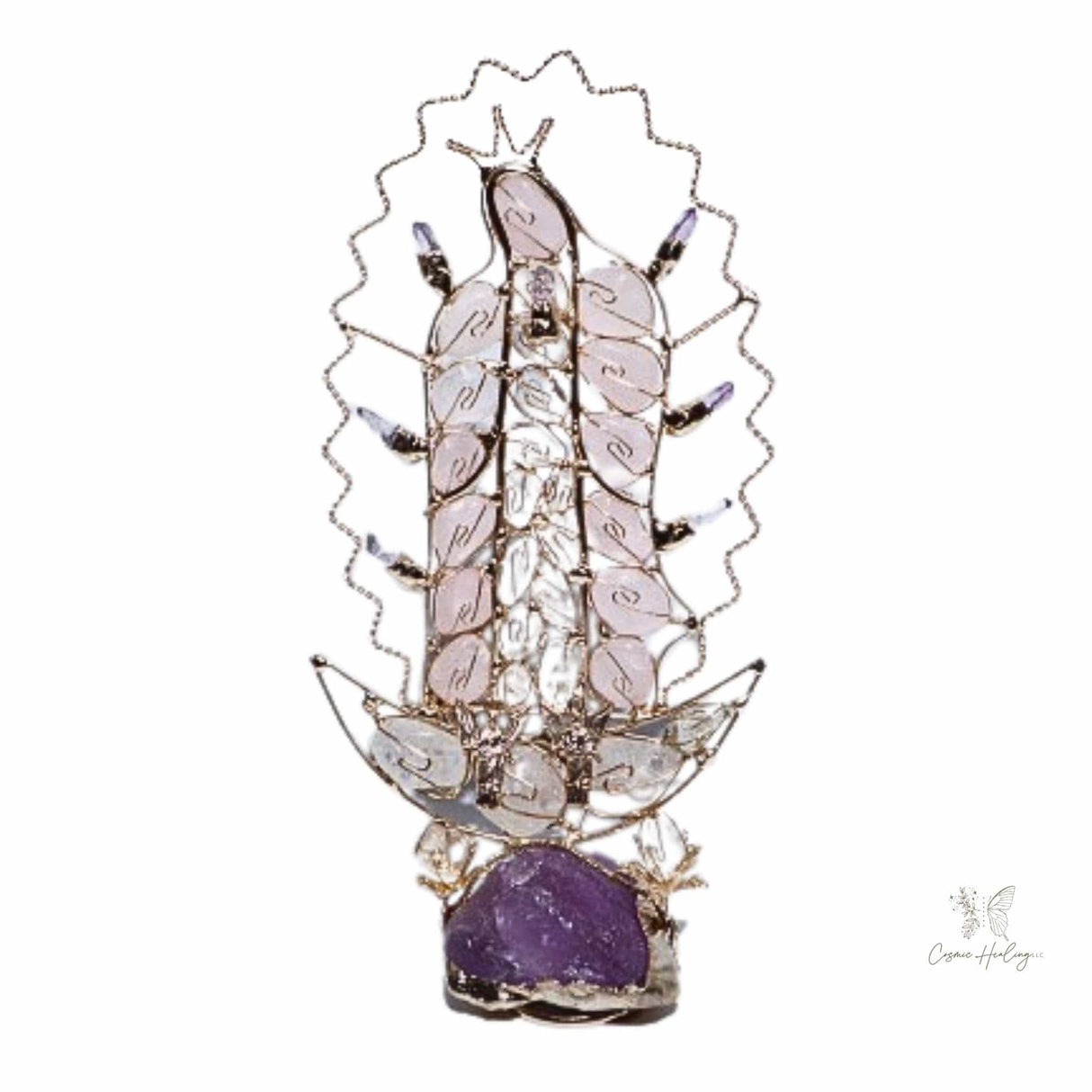 Stunning crystal  figure of Virgen de Guadalupe 