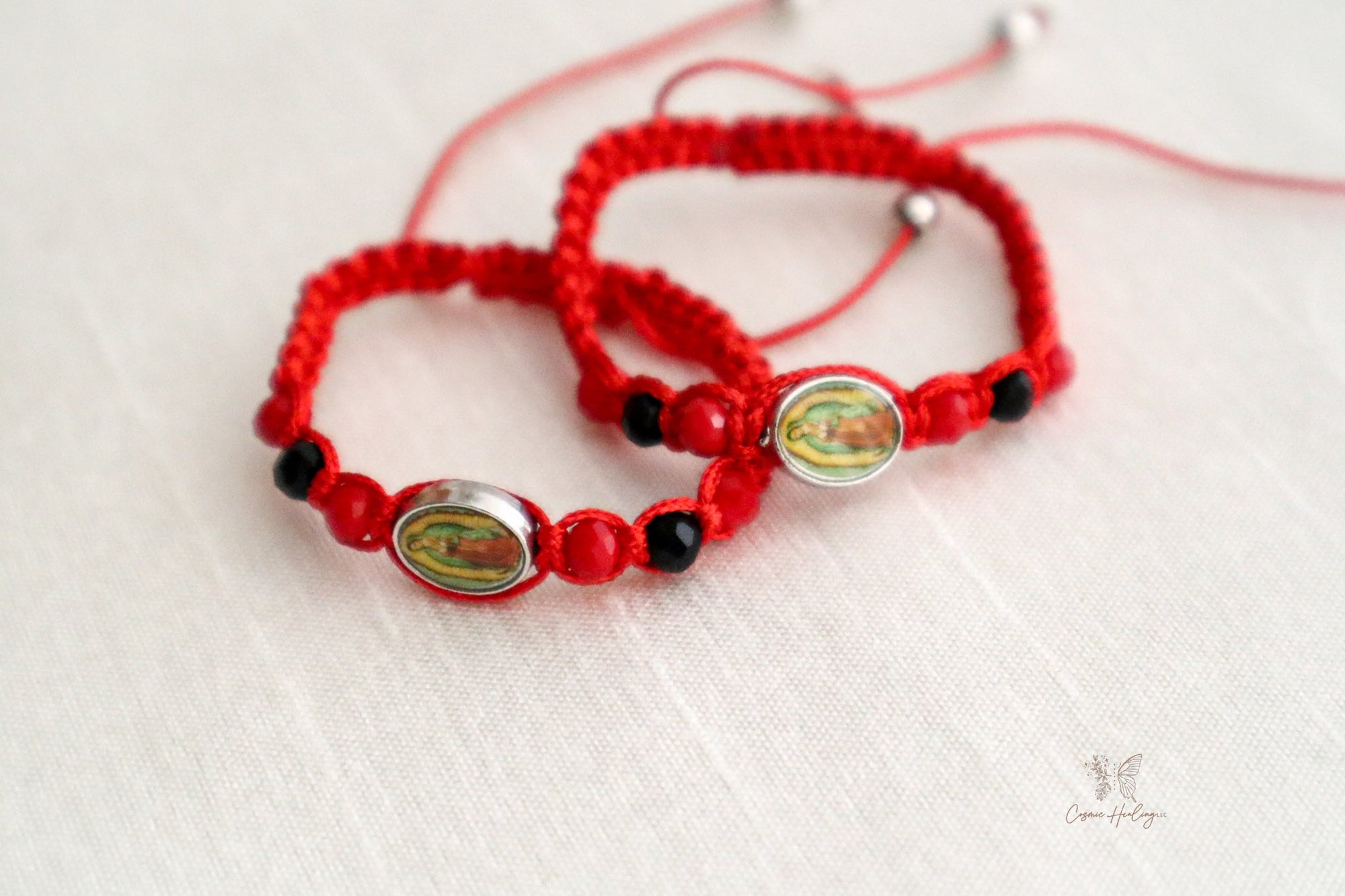 Dainty Red String Virgin of Guadalupe Bracelet - Shop Cosmic Healing