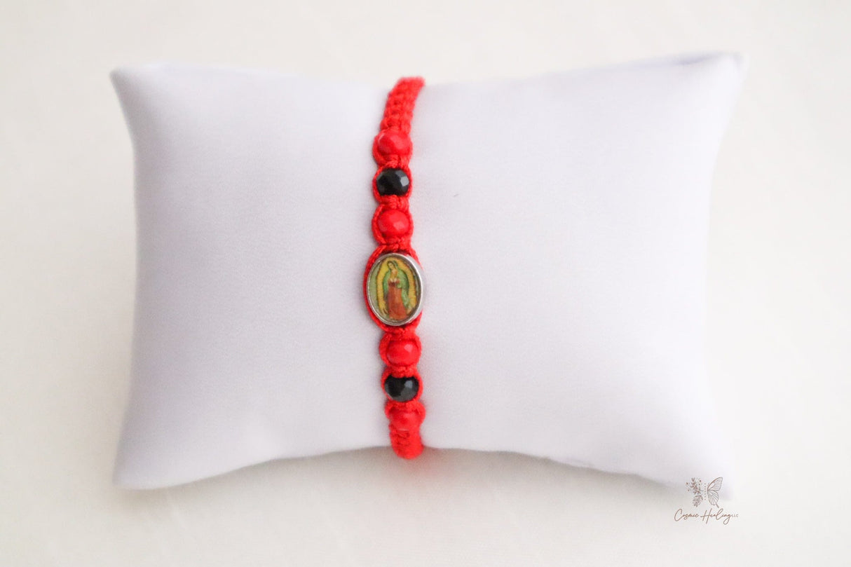 Dainty Red String Virgin of Guadalupe Bracelet - Shop Cosmic Healing