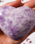 Deep Purple Lepidolite Heart With Mica Inclusions- LH1 - Shop Cosmic Healing