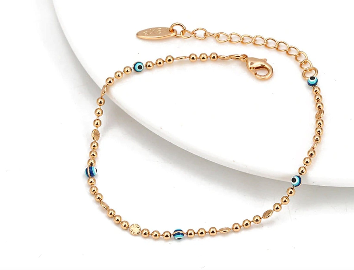 Dainty Evil Eye Anklet for protection