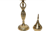 Divine Goddess Brass Cone Incense Burner 9"H - Shop Cosmic Healing