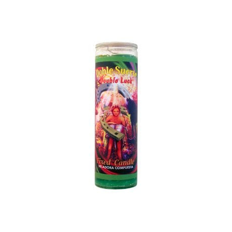 Double Luck Green Candle (Velas Misticas Doble Suerte) to attract good luck in gambling, business, or any new adventure - Shop Cosmic Healing